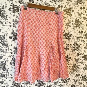 ODILLE Womens Skirt Pink A-Line‎ 100% Cotton Geometric Pattern Casual Summer | 6